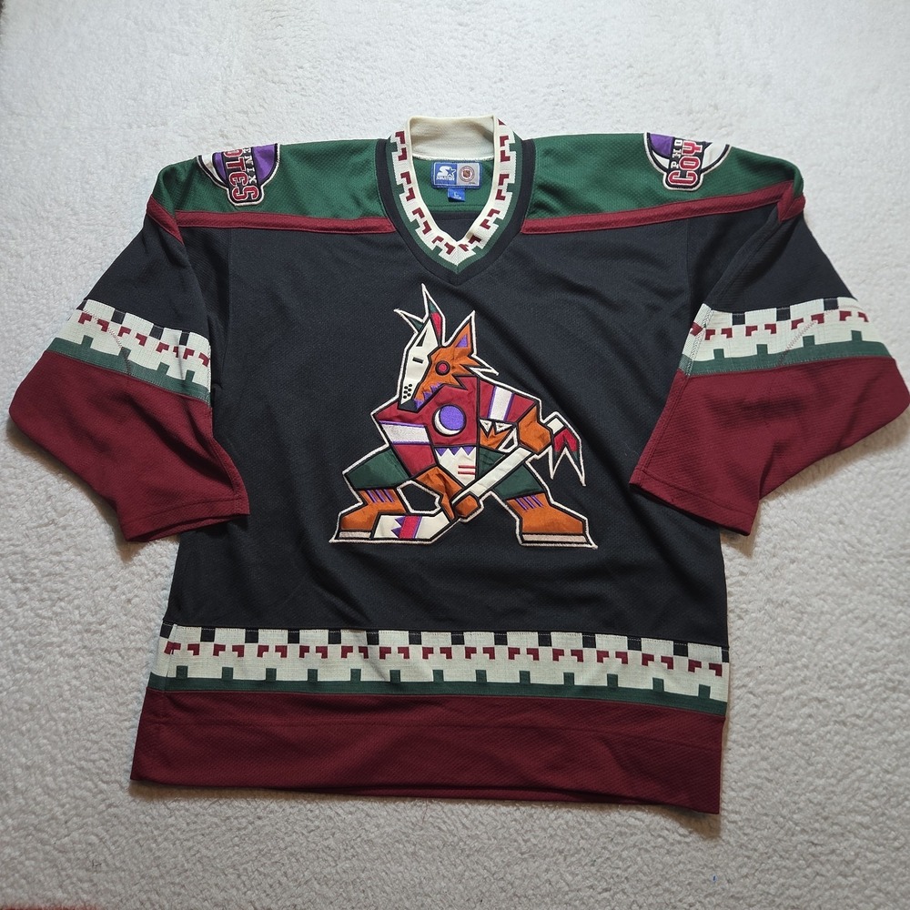 Vtg 90s NHL Starter Phoenix Arizona Coyotes Kachina Jersey Mens Large Embroider